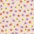 Flower pattern. Spring vector hand-drawn doodle