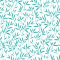 Seamless pretty bamboo gree leaves pattern. White background.