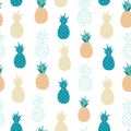 Pretty pineapple fruit seamless pattern vector.