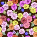 2511 flower pattern, vector illustration, bright dahlia flowers, seamless pattern, wallpaper ornament Royalty Free Stock Photo
