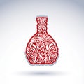 Flower-patterned decorative bottle, alcohol theme object with ar