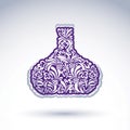 Flower-patterned decorative bottle, alcohol theme object with ar