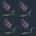 Flower patterns: lavender flowers with leaves