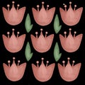 Flower patterns: pink tulips