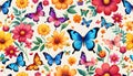 Flower petal flora bloom wild butterflies nature colorful background