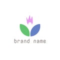 Flower And People Logo In Three Colors Royalty Free Stock Photo