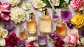 Flower perfume bottle smell aroma fashion fragrance floral luxury glamour female Royalty Free Stock Photo