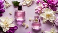 Flower perfume bottle smell aroma fashion fragrance floral luxury glamour Royalty Free Stock Photo