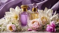 Flower perfume bottle smell aroma fashion fragrance floral luxury scent female elegance Royalty Free Stock Photo