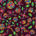 Flower petal leaving seamless pattern