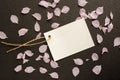Flower petals tag Royalty Free Stock Photo