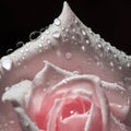 flower petals in water drops after rain, roses Royalty Free Stock Photo