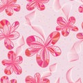 Flower pink stylish line seamless pattern