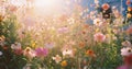 Flower pink summer nature field floral sunny gardening spring plant