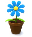 Flower plant in pot 3d icon