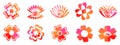 Flower plant splash color decoration icon background texture pattern seamless wallpaper vector illustration in summerd design