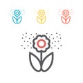 Flower pollen line icon. Vector icon for web graphic.