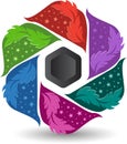 Flower polygon logo design