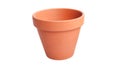 Empty clay flower pot isolated on white background. Royalty Free Stock Photo