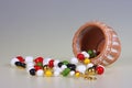 Flower-pot and beads Royalty Free Stock Photo