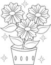 Flower pot coloring page