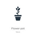 Flower pot icon vector. Trendy flat flower pot icon from nature collection isolated on white background. Vector illustration can