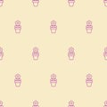 Flower in pot pattern seamless. houseplants background. Baby fabric texture Royalty Free Stock Photo