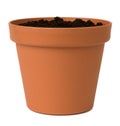 Flower pot with soil Royalty Free Stock Photo