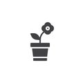 Flower in pot vector icon Royalty Free Stock Photo