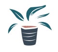 Flower in a pot.Vector picture drawn by hand from a set about home life and comfort. There are many household items and furniture. Royalty Free Stock Photo