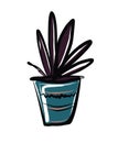 Flower in a pot.Vector picture drawn by hand from a set about home life and comfort. There are many household items and furniture. Royalty Free Stock Photo