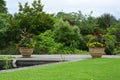 Flower Pots & Borders, Tintinhull Garden, Somerset, England, UK Royalty Free Stock Photo