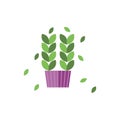 Flower potted icon in flat design