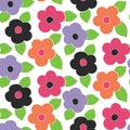 Flower Power Bright scattered big floral repeat pattern