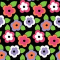 Flower Power, Bright scattered big floral repeat pattern