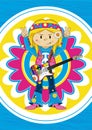 Flower Power Hippie Guitarist Royalty Free Stock Photo