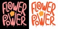 Flower power lettering graffiti spray paint vector illustration Royalty Free Stock Photo