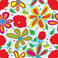 Flower Red Style Seamless Pattern Royalty Free Stock Photo