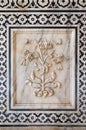 Flower relief on marble