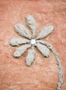 Flower relief on wall