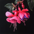 Fuchsia flower hyper realistic color drawing