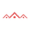 Flower roof icon, Red Roof icon Royalty Free Stock Photo