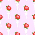 Flower rose buds seamless vector pattern