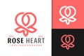 Flower Rose Heart Logo Design, brand identity logos vector, modern logo, Logo Designs Vector Illustration Template Royalty Free Stock Photo