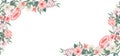 Flower and roses design background in frame