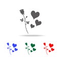 flower roses and hearts icon. Elements of Valentine's Day in multi colored icons. Premium quality graphic design icon. Simple ico Royalty Free Stock Photo