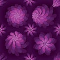 Flower rotate windmill purple mist seamless pattern Royalty Free Stock Photo