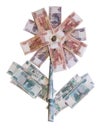 Flower of the Russian banknotes Royalty Free Stock Photo