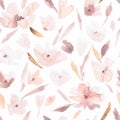 Flower seamless abstract elegant simple watercolour pattern.
