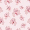 Flower seamless pattern with beautiful pink alstroemeria lily flowers on pink background template Royalty Free Stock Photo